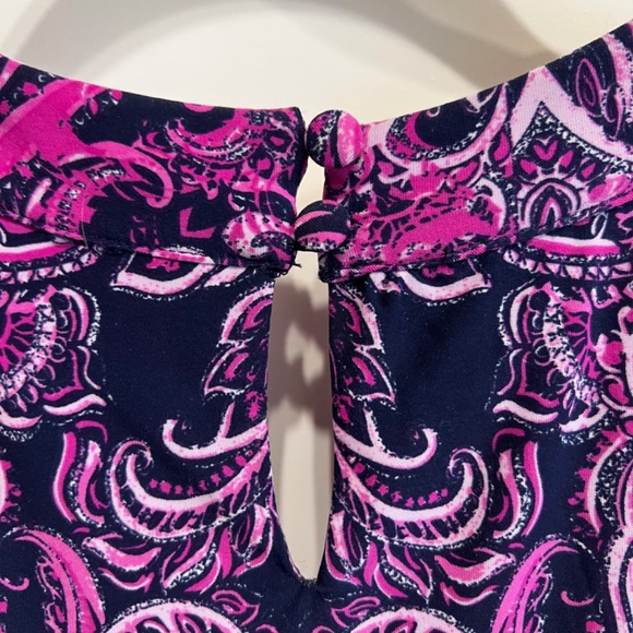 INC International Concepts Beaded Fushia/Navy/White Print Tank Top-M - Picture 4 of 6